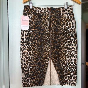 NWT sexy leopard zippered pencil skirt Size 13 women’s large Hammer Jeans 90s